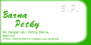 barna petky business card